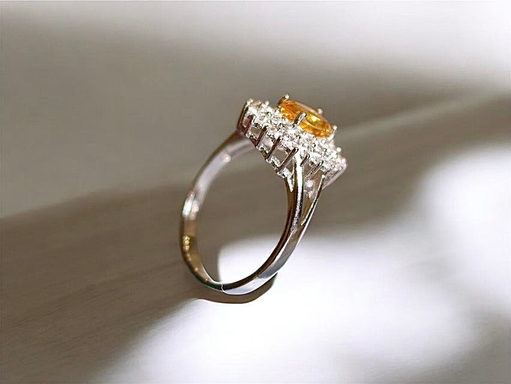 Genuine Citrine Crystal Oval Cut Elegant Ring
