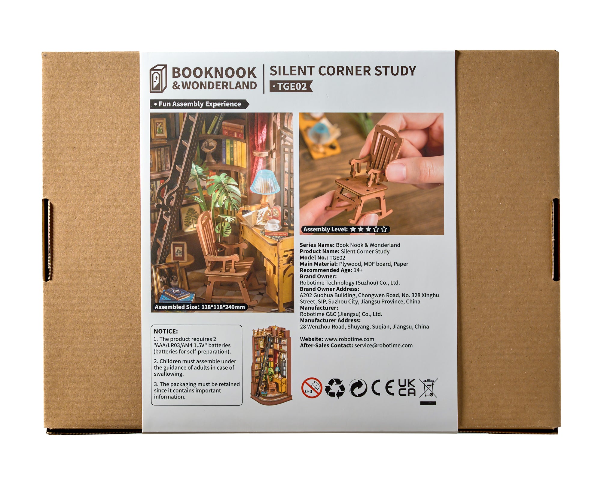 Rolife Book Nook – Silent Corner Study | DIY Miniature Kit | Authorized Retailer USA