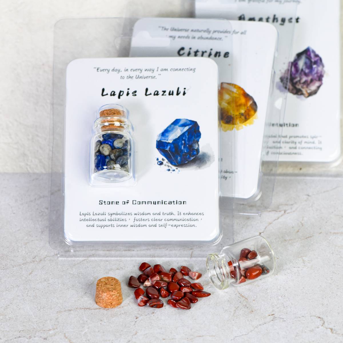 Portable Magical Crystal Wishing Bottle with cards - Dream And Brush Crystals