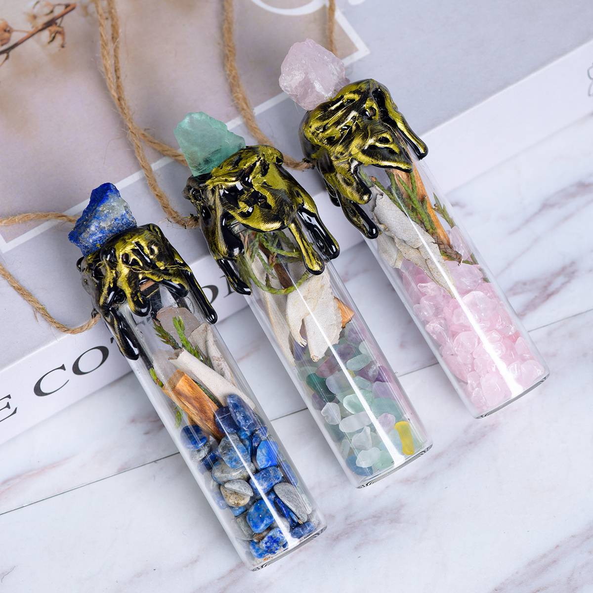Portable Crystal  Magic Wishing Bottle - Dream And Brush Crystals