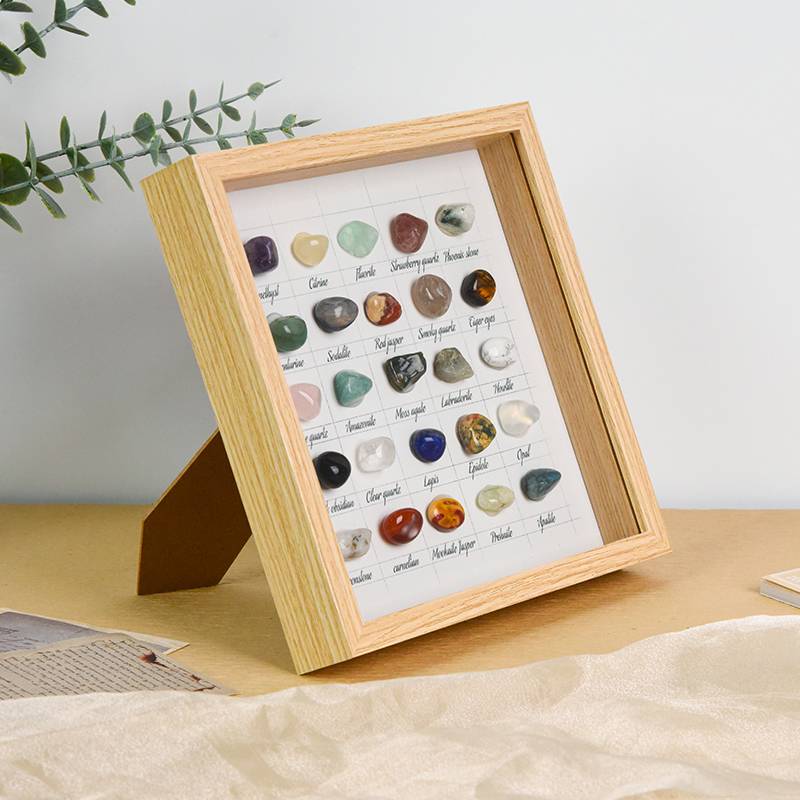 Polished Crystal Specimen Wall Art with Frame - 25 Crystal Types (Free Shipping) - Dream And Brush Crystals