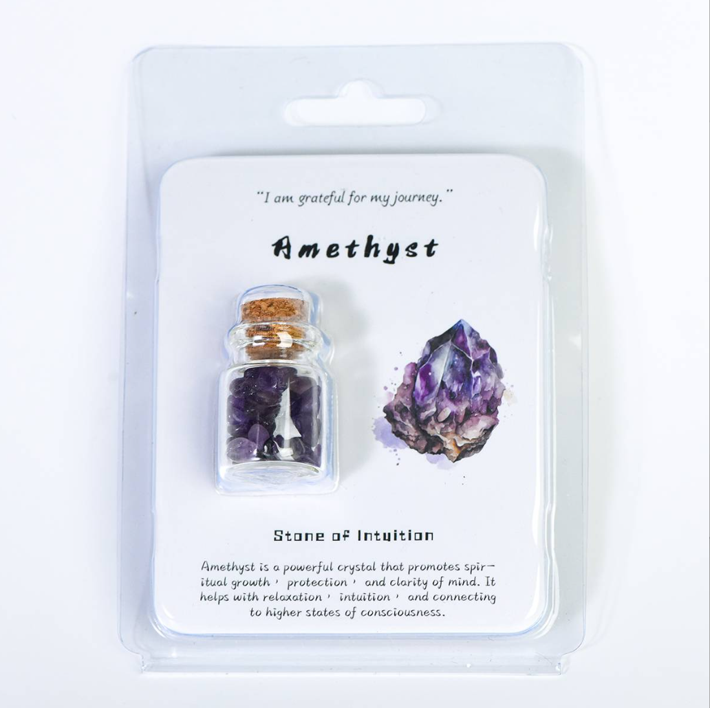 Portable Magical Crystal Wishing Bottle with cards - Dream And Brush Crystals