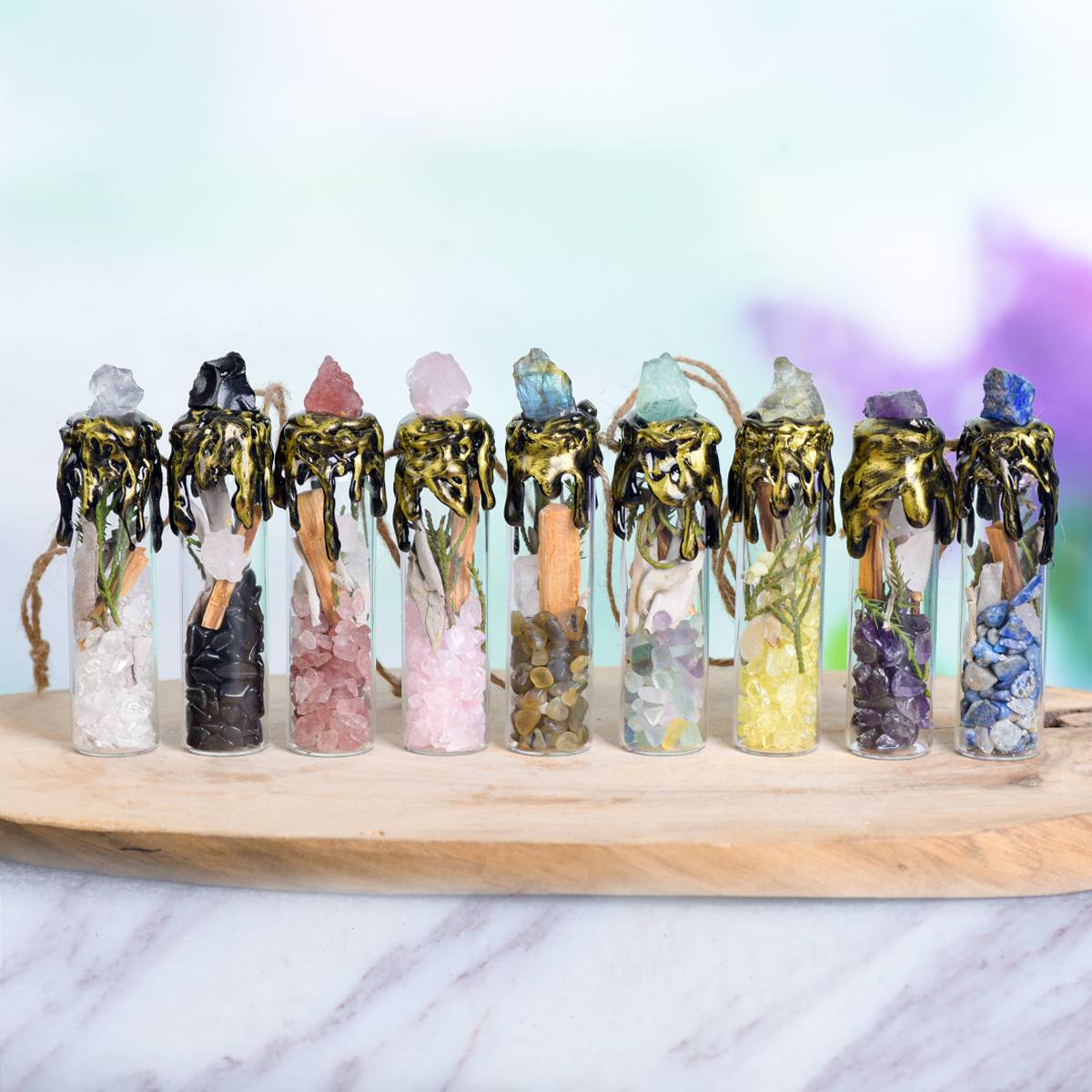 Portable Crystal  Magic Wishing Bottle - Dream And Brush Crystals