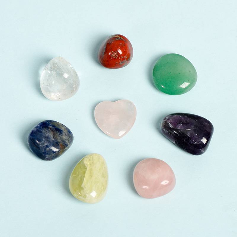 Seven Chakra Crystal Healing Set with Bracelet, Necklace, and Box of 7 Polished Crystals - Dream And Brush Crystals