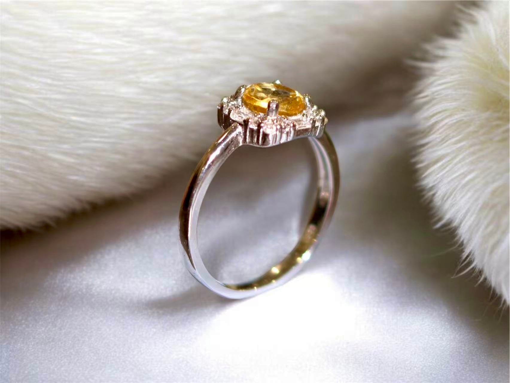 The Sugar Ring - Genuine Citrine Oval Cut Ring s925 silver | Valentines Gift Ring