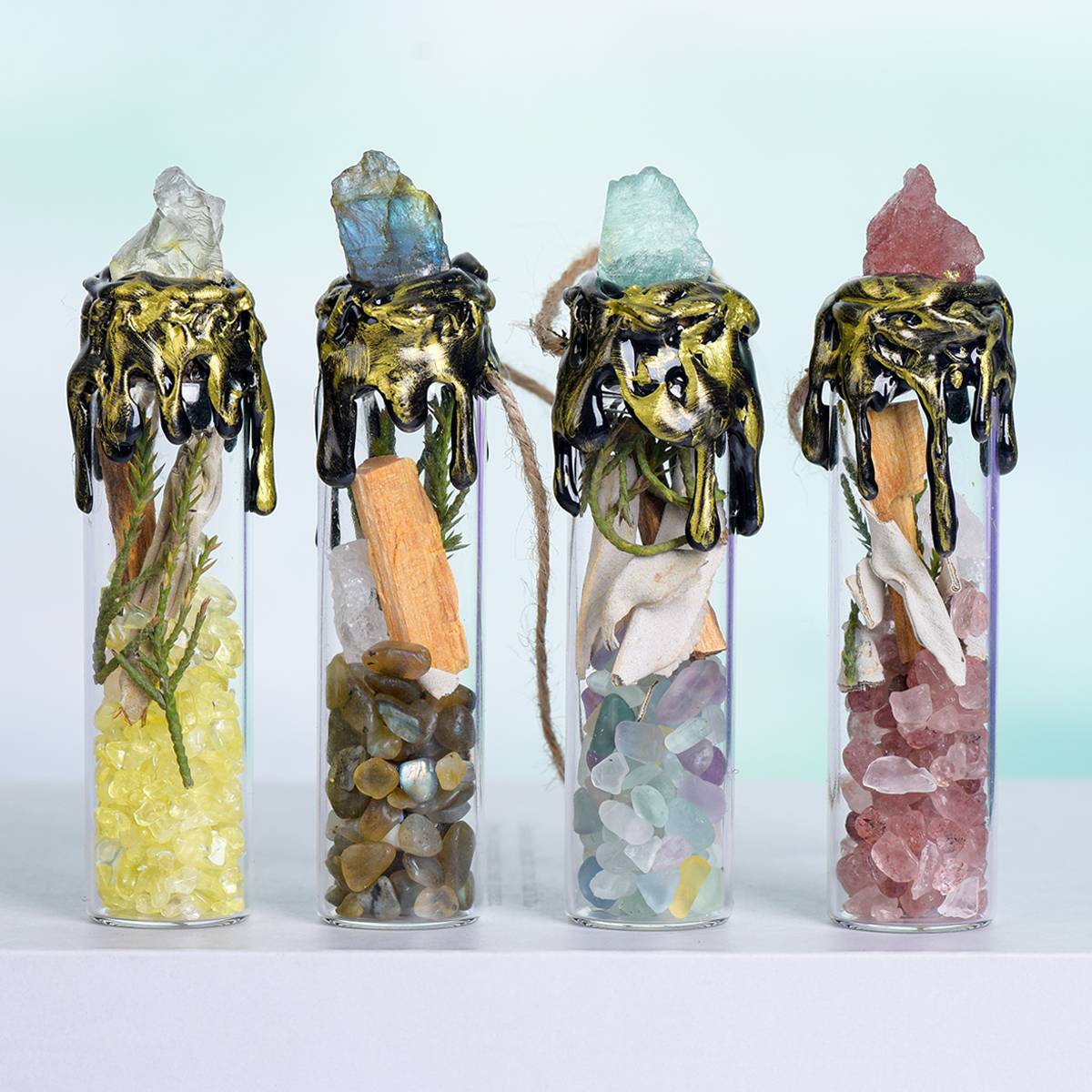 Portable Crystal  Magic Wishing Bottle - Dream And Brush Crystals