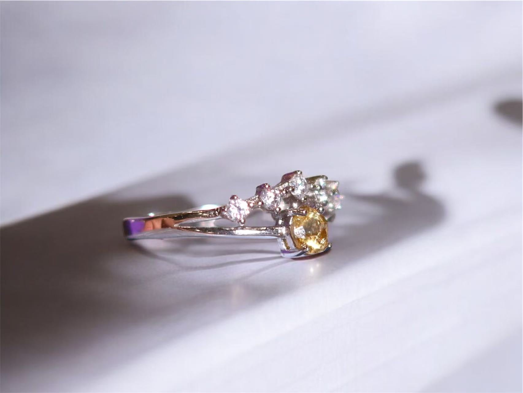 The Crown Ring - Genuine Citrine Oval Cut Ring s925 silver | Valentines Gift Ring