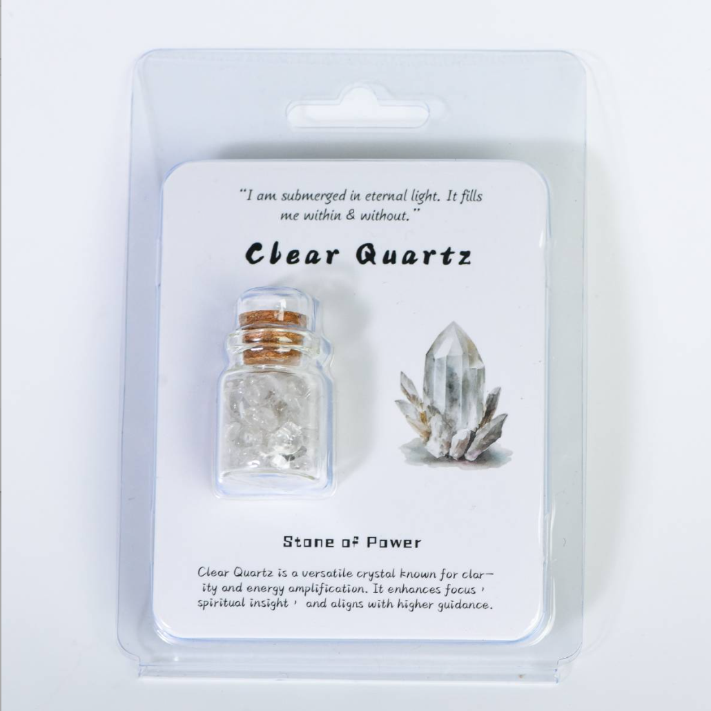Portable Magical Crystal Wishing Bottle with cards - Dream And Brush Crystals