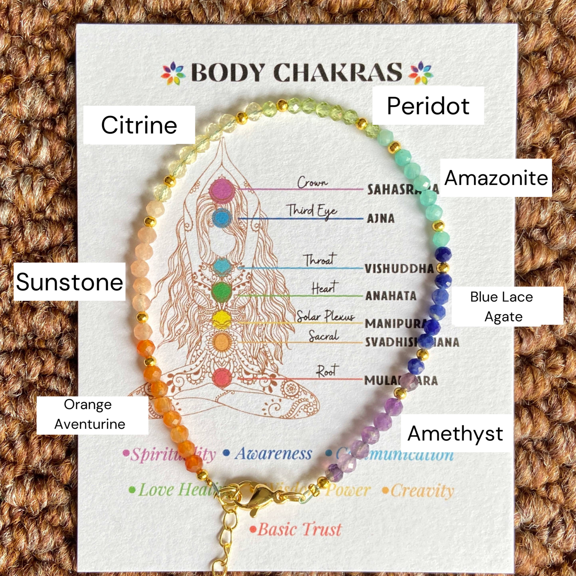 "Rainbow of Healing Bracelet" - 7 chakras bracelet - Dream And Brush Crystals