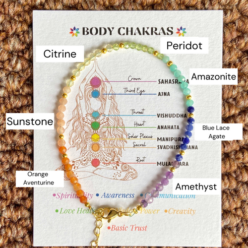 "Rainbow of Healing Bracelet" - 7 chakras bracelet - Dream And Brush Crystals