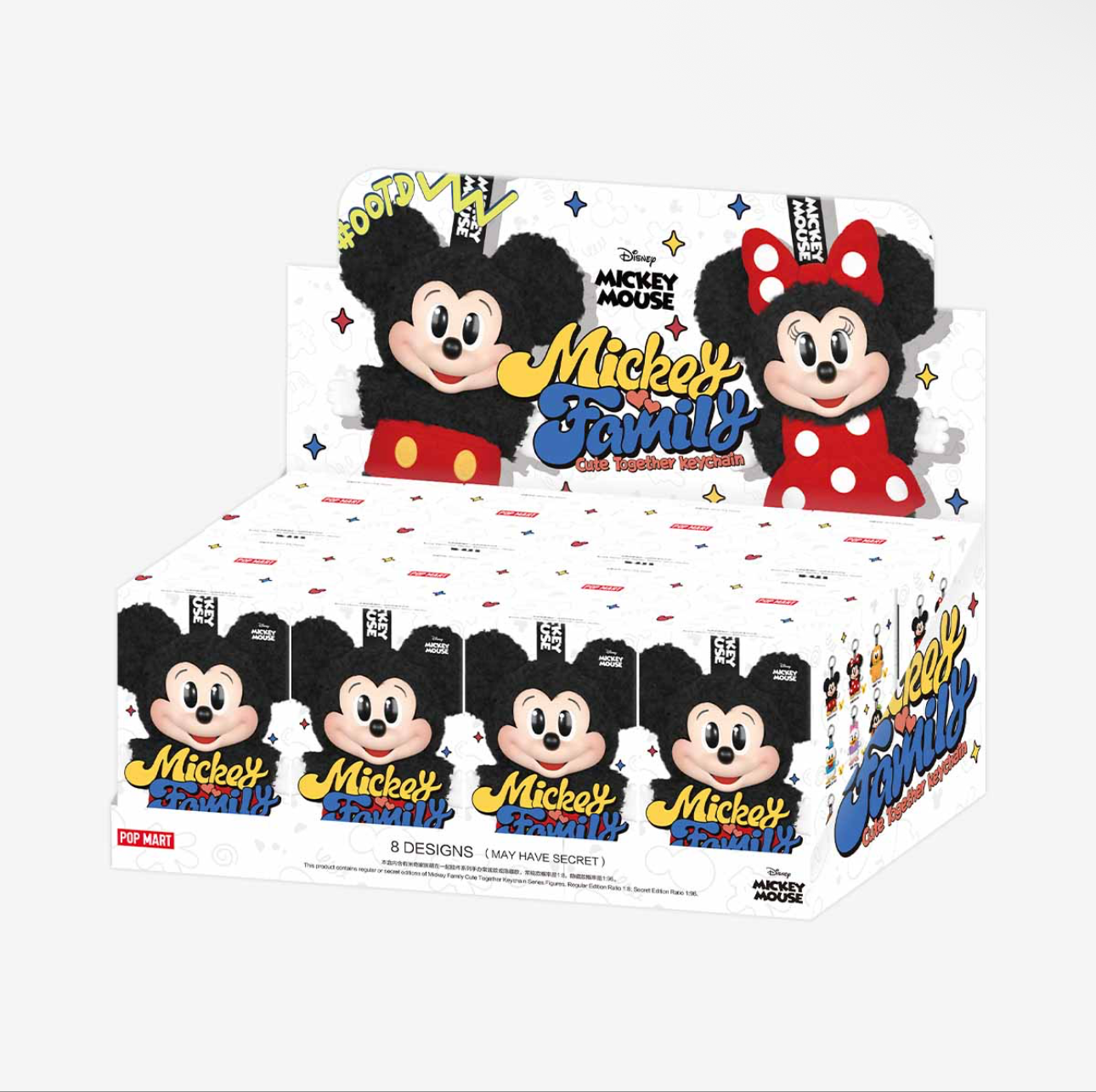 Pop Mart Mickey Family Cute Together Keychain Blind Box