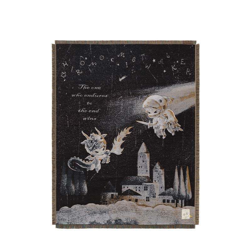 POP MART Hirono Mist Walker Series Woven Throw Blanket 50.4” x 65”