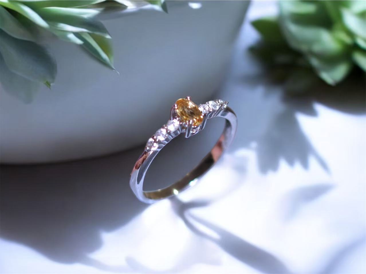 The Raindrop Ring - Genuine Citrine Oval Cut Ring s925 silver | Valentines Gift Ring
