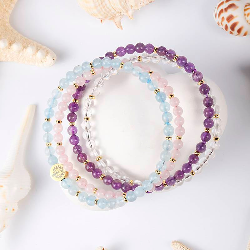4 in 1 Bracelet of Serenity and Peace - Dream And Brush Crystals