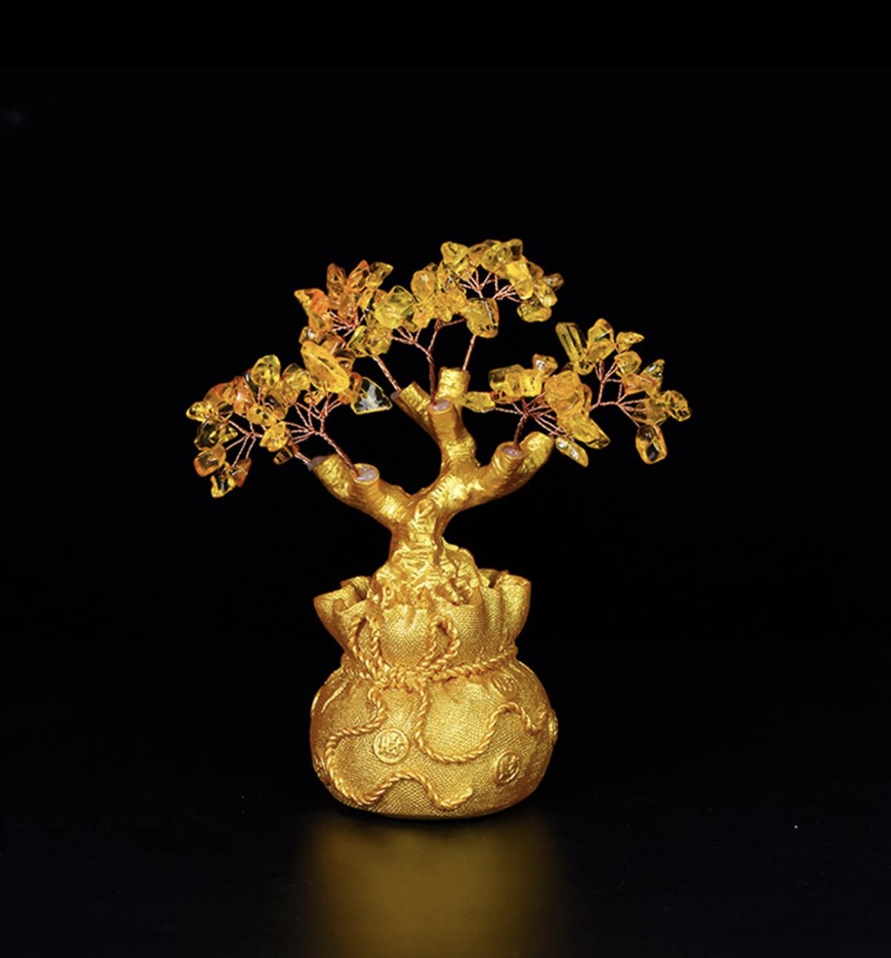 Golden Prosperity tree and Lavender Harmony tree - Dream And Brush Crystals