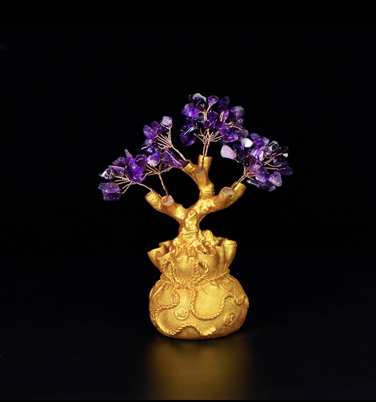 Golden Prosperity tree and Lavender Harmony tree - Dream And Brush Crystals