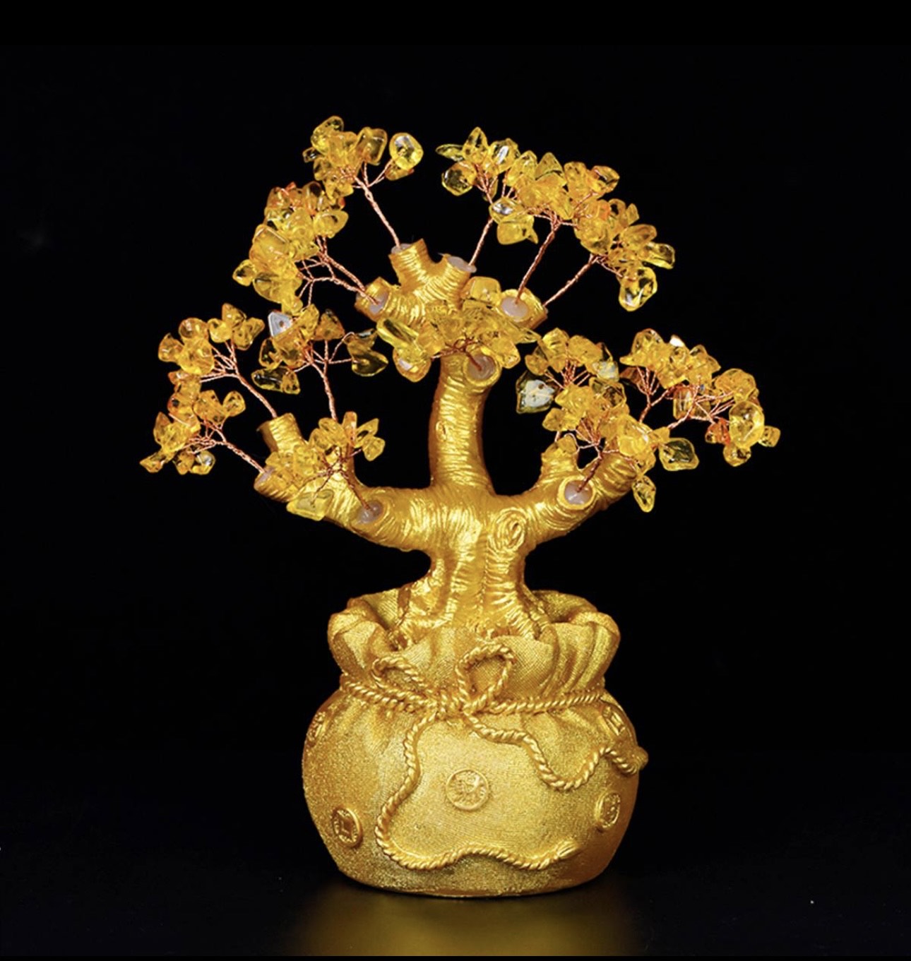 Golden Prosperity tree and Lavender Harmony tree - Dream And Brush Crystals