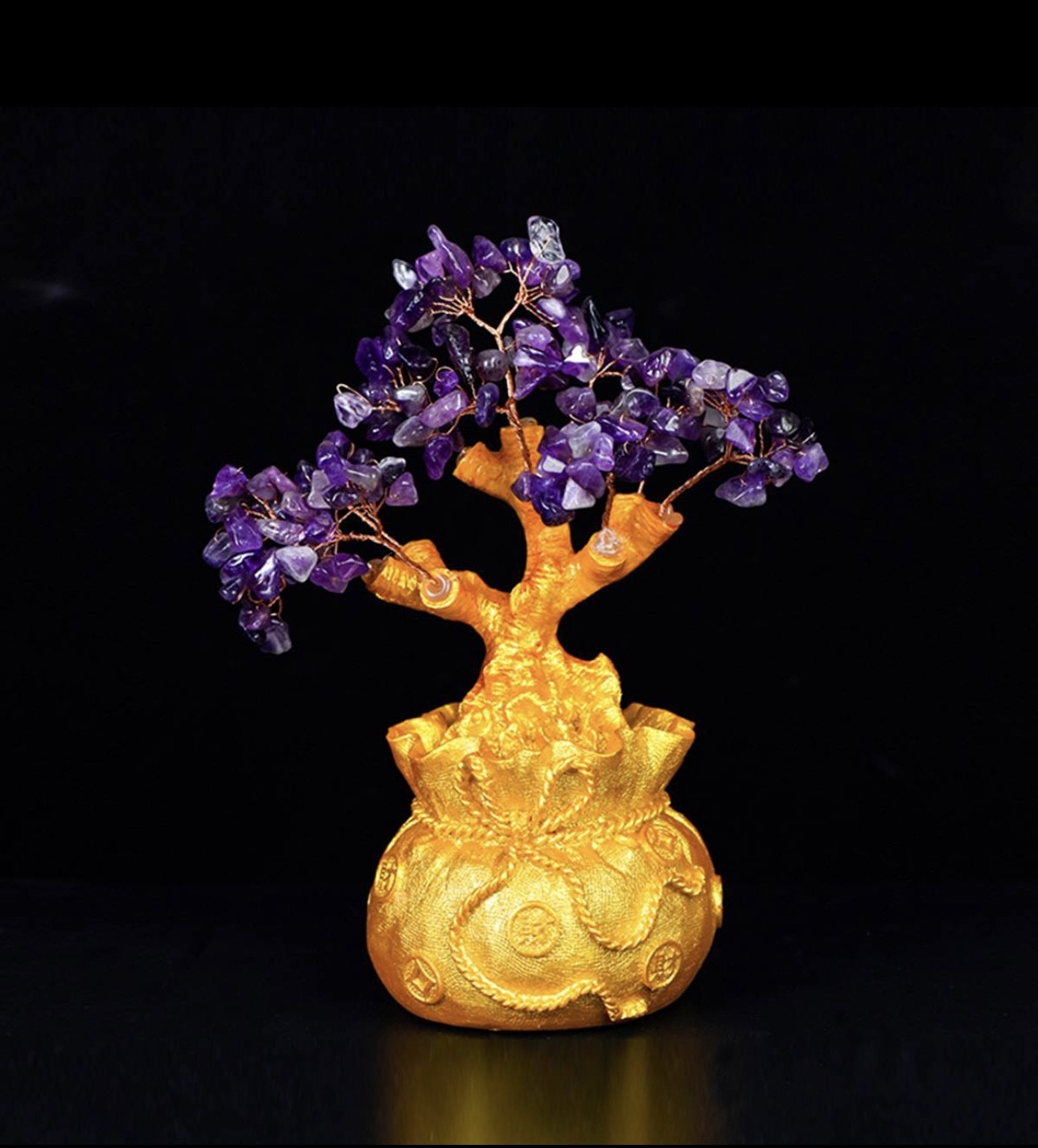 Golden Prosperity tree and Lavender Harmony tree - Dream And Brush Crystals