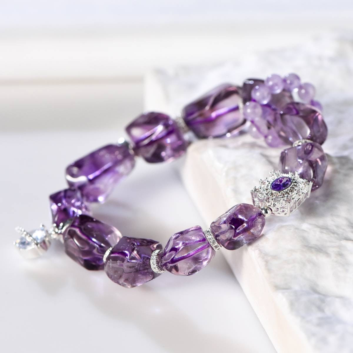 Amethyst Essence Bracelet - Dream And Brush Crystals